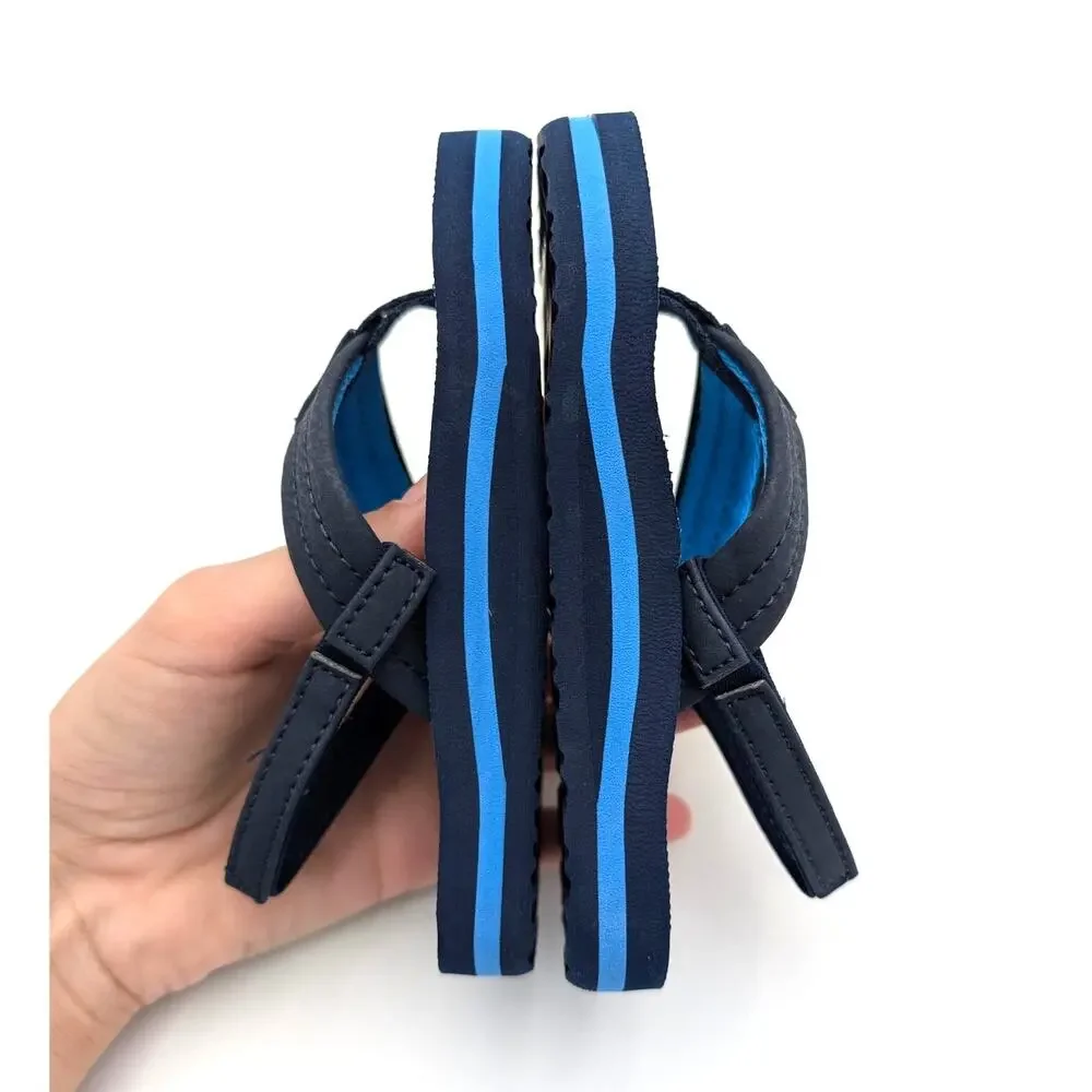 Reef Little Ahi Flip Flops Sandals Kids' Deep Sea Stripes Size US8 EU24